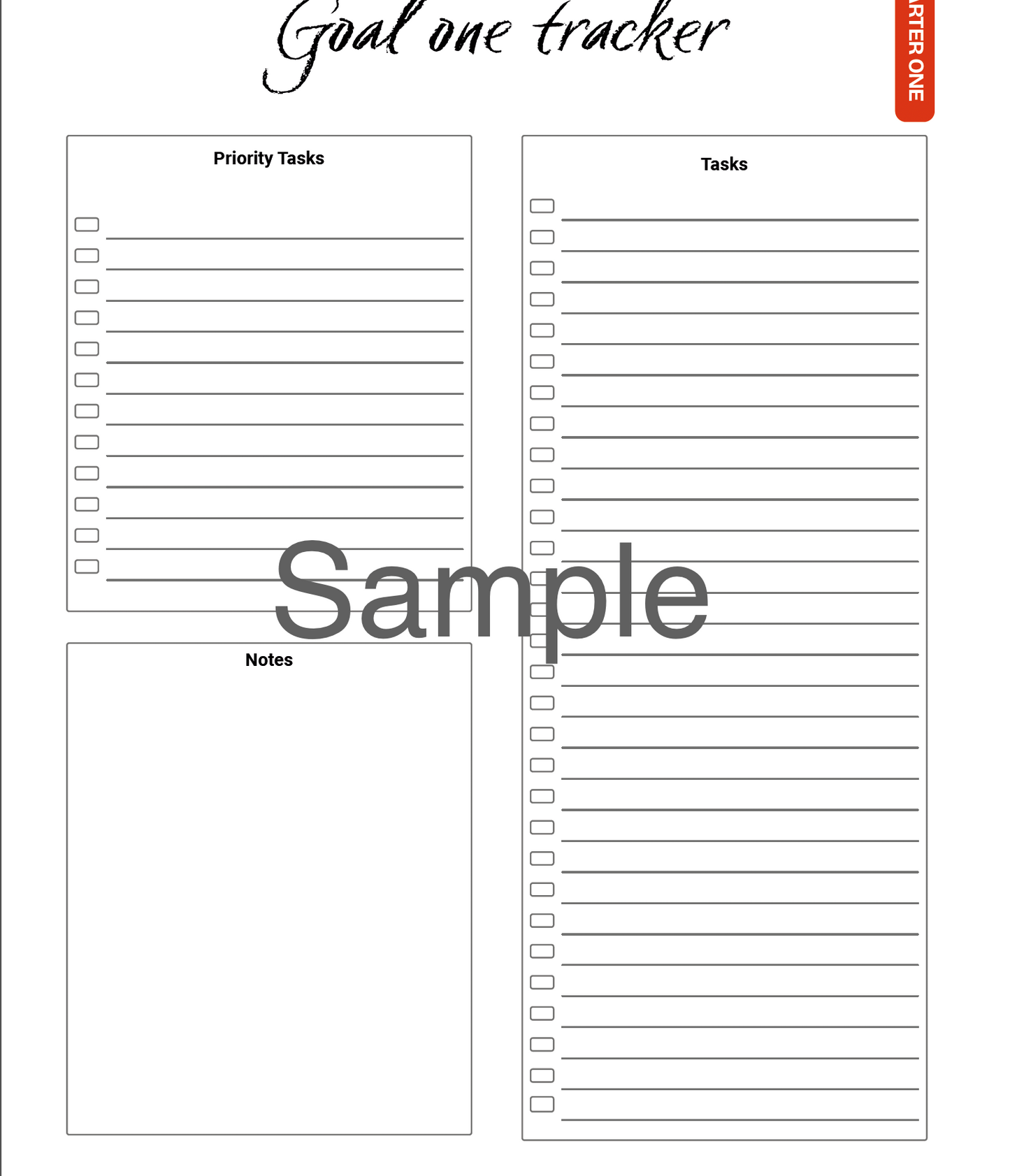 Printable Undated Quarterly Planner For Neurodiverse People