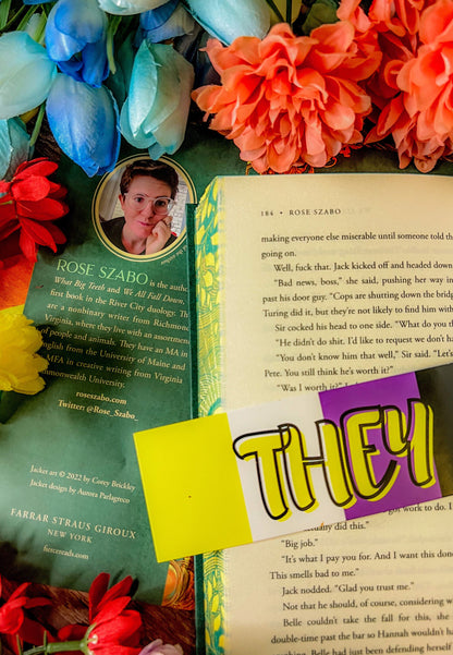 They/Them Non-Binary Bookmark: 6in x 2in, Double-Sided, 14 pt Cardstock